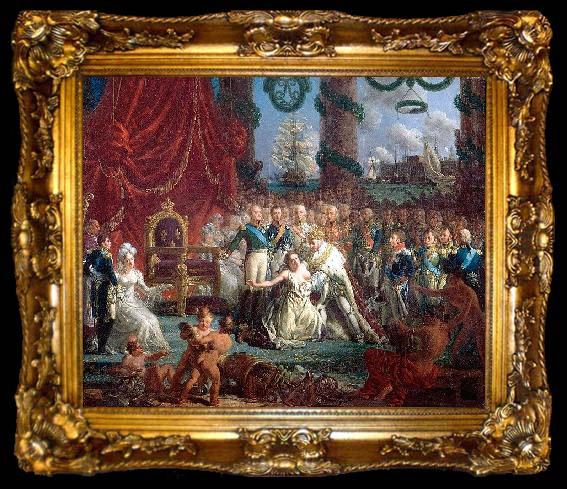 framed  Louis-Philippe Crepin Louis XVIII relevant la France de ses ruines, ta009-2